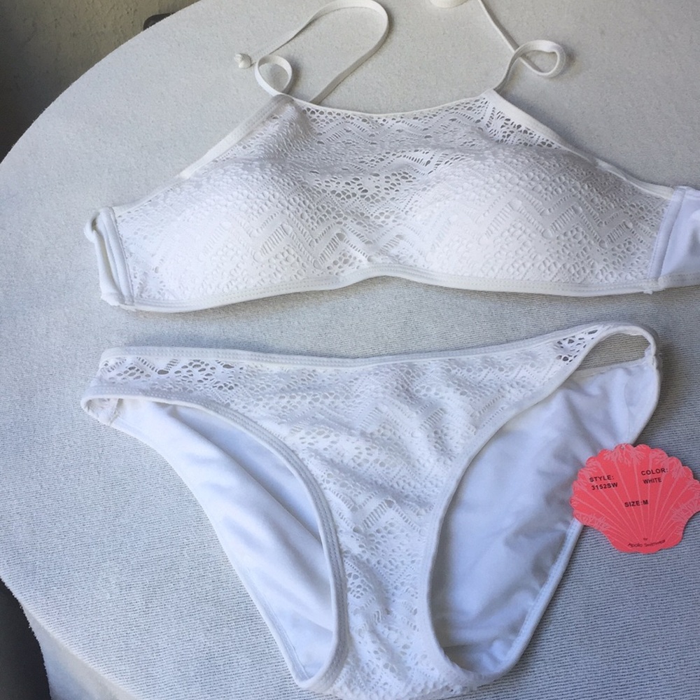 Apollo Swimwear White Bikini. NWT